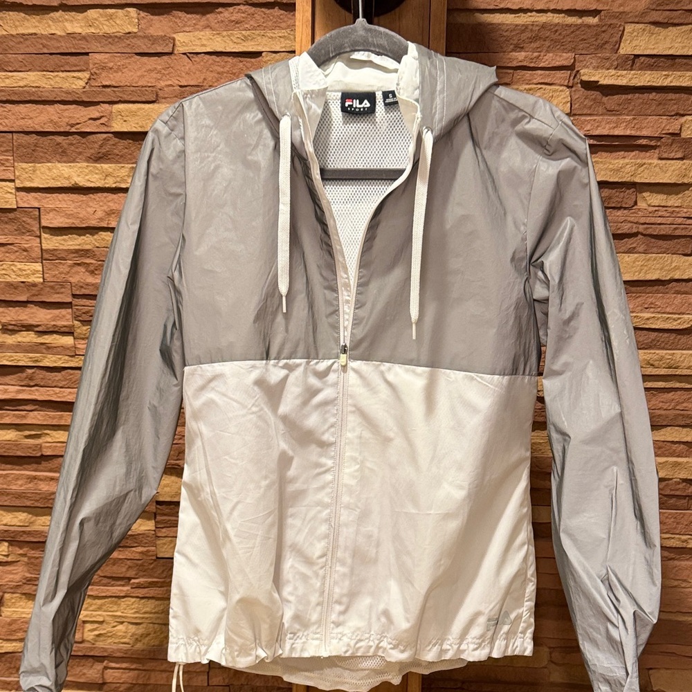 Fila Two-Tone Gray and White Windbreaker Jacket